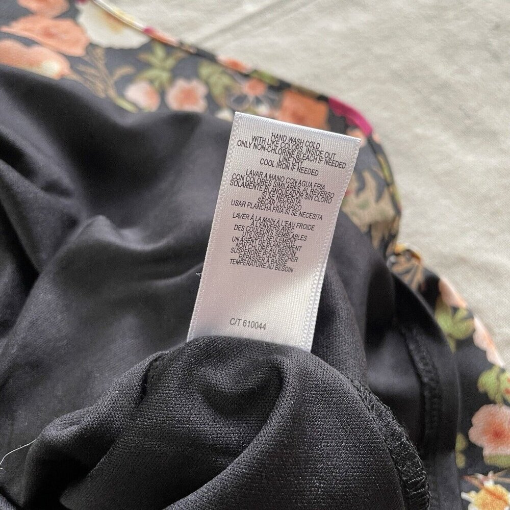 Melonie T Womens 3/4 Sleeve Floral Fit & Flare Midi Dress Petite 14‎ Black Spice - Picture 8 of 12